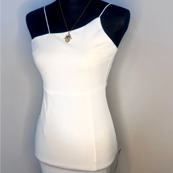 Lulu's Asymmetrical Classy White Mini Dress - Picture 6 of 10